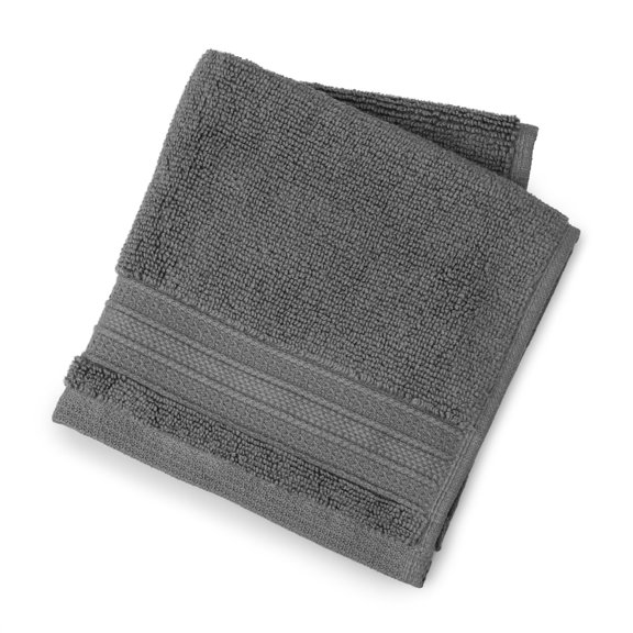 hometrends Solid 100% Cotton Washcloth, 1 Piece, 550 GSM, Highly Absorbent & Soft Bathroom Washcloth, Charcoal
