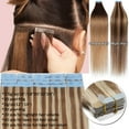 thumbnail image 5 of SEGO Ombre Tape in Real Human Hair Extensions Double Side Tape Seamless Skin Weft Rooted Long Straight Silky Thick Hair, 5 of 8