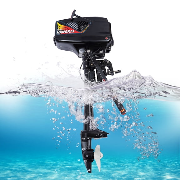 ToppiJoy 2 Stroke 3.6HP 55CC Outboard Motor, Outboard Boat Motor with Water Cooling & CDI System, Heavy Duty Boat Engine for Small Watercraft, Fishing Boats, Kayaks & Inflatable Boats
