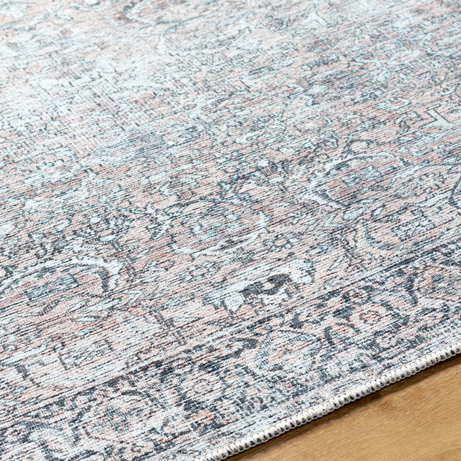 (2 pack) Better Homes & Gardens Persian Blooms Runner Washable Non-Skid Area Rug, Brown, 2'5" x 7'
