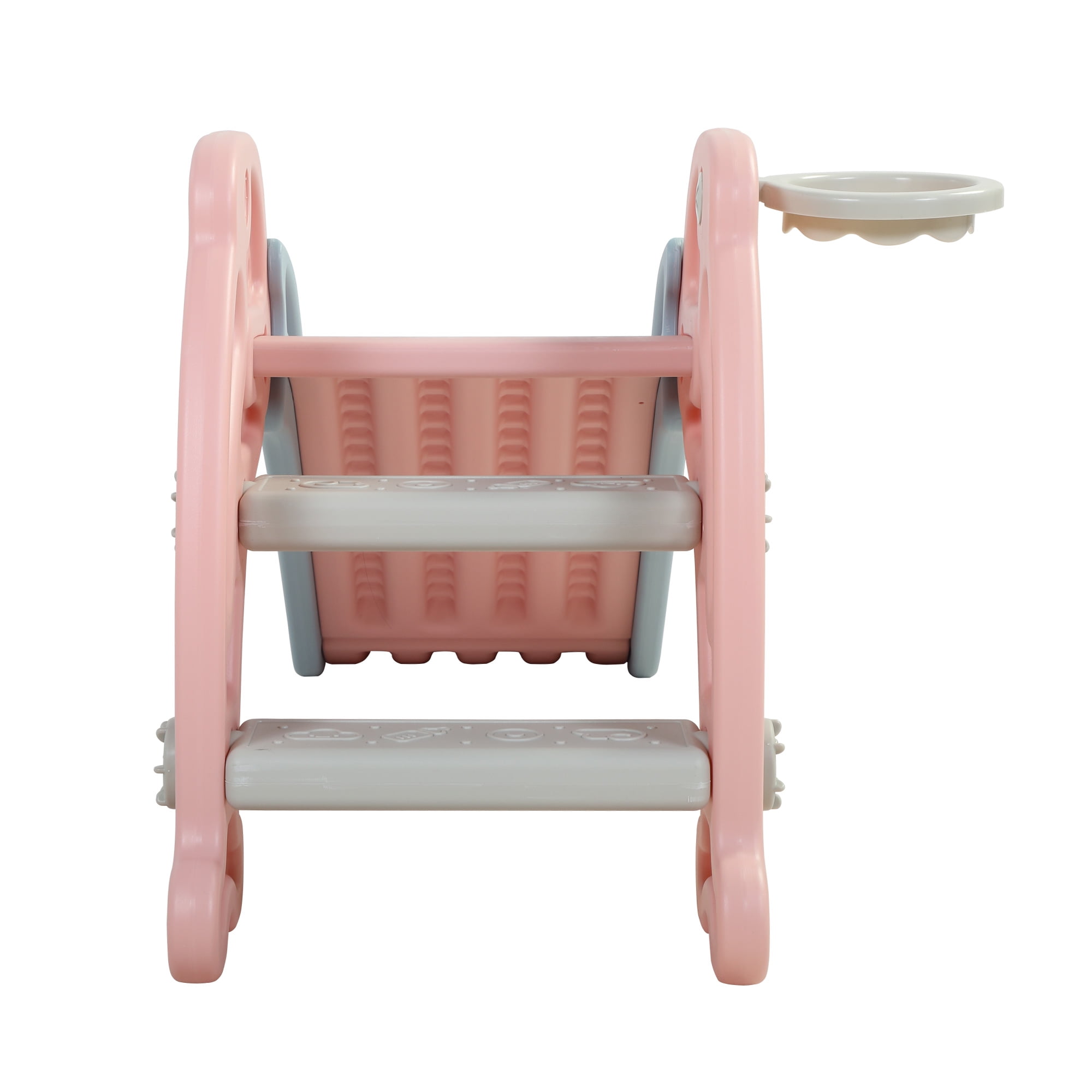3 in 1 Slide for Kids, Toddler Play Climber Slide Toy with Basketball Hoop & Ball, Pink 3 in 1 Slide for Kids, Toddler Play Climber Slide Toy with Basketball Hoop & Ball, Pink
