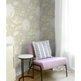 thumbnail image 2 of NextWall Metallic Gold & Grey Lotus Floral Peel and Stick Wallpaper - 20.5 in. W x 18 ft. L Roll, 2 of 8