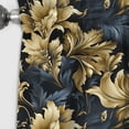 thumbnail image 2 of Designart "Opulent Navy Gold Damask II" Damask Blackout Curtain Panels, 2 of 4