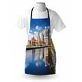 thumbnail image 3 of United States Apron Providence Rhode Island Riverfront Spring Season Water Reflection Buildings, Unisex Kitchen Bib Apron with Adjustable Neck for Cooking Baking Gardening, Multicolor, by Ambesonne, 3 of 3