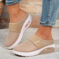thumbnail image 2 of Rokment Womens Orthotic Air Cushion Chunky Walking Backless Sandals Comfort Breathable Mesh Closed Toe Platform Wedge Slip on Mules Non Slip Work Nursing Clogs Casual Shoes Khaki Size 8.5, 2 of 5