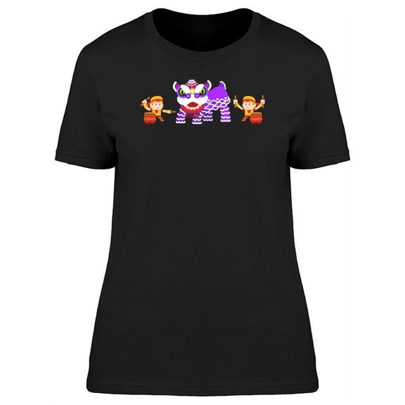 Chinese New Year Lion Dance T-Shirt Women -Image by Shutterstock, Female Medium
