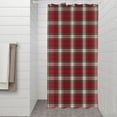 thumbnail image 2 of Red and Green Christmas Plaid Pattern Shower Curtain 36"x72" ,Bathroom Decorative Shower Curtains Set with 12 Hooks,Modern Waterproof Washable Shower Curtain, 2 of 6