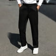 thumbnail image 6 of PNTUTB Men's Business Casual Solid Color Loose Comfortable Drapey Button Fly Zipper Straight Leg Trousers with Pockets, 6 of 6