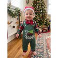 thumbnail image 5 of Cjfdfy Newborn Baby Boy Christmas Fall Outfit Plaid Bow Long Sleeve Romper Overalls Pants And Santa Hat Infant Cute My 1St Christmas Fall Winter Clothes 0-18M, 5 of 9