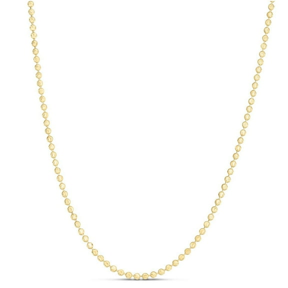 JewelStop 14k Yellow Gold 2.5mm Diamond-Cut Textured Moon Chain 16 Inches, Lobster Clasp - 8.63gr.