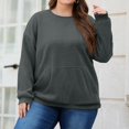 thumbnail image 3 of Dwellite Sweatshirt for Women,Plus Size Crewneck Sweatshirts Oversized Pullover Tops Fall Winter Clothes 2026 with Pocket Dark Gray XL, 3 of 6