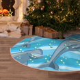 thumbnail image 6 of Daiia Dolphin Drawing Merry Christmas Tree Skirt , Xmas Large Lace-up Tree Skirt, Santa Snowflakes Rustic Home Decorations New Year Party Farmhouse Decor-30", 6 of 7