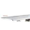 thumbnail image 2 of 78" x 40" White Marble Dining Table with Silver Stainless Steel Base, 2 of 3