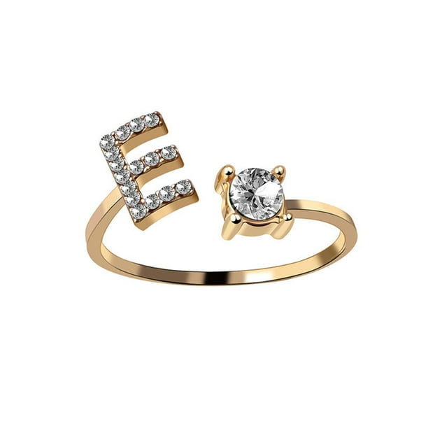 Exquisita moda 26 alfabeto inglés estilo anillo carta moda anillo de cobre Wmkox8yii fajkfhkj1299