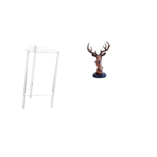 Mesa Auxiliar Minimalista De Acrílico Transparente Con Adorno De Cabeza De Ciervo, Mesita De Noche Moderna, Mesa Auxiliar, Estatua Decorativa De Resina De Animal Para Sala De Estar,