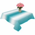 thumbnail image 2 of Turquoise White Ombre Table Cloth Waterproof Tablecloths, Abstract Art Modern Teal Gradient Tablecloth Dining Table Cover for Kitchen Party Tabletop Outdoor, Square Tablecloth 60x60 Inch, 2 of 9