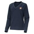 thumbnail image 2 of Women's Antigua Heather Navy Houston Astros Varsity Tri-Blend V-Neck Long Sleeve T-Shirt, 2 of 3