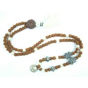 Mogul Meditation Yoga Prayer Mala Beads, Pearl & Rudraksha Bracelet Japmala