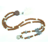 Mogul Meditation Yoga Prayer Mala Beads, Pearl & Rudraksha Bracelet Japmala
