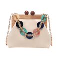 thumbnail image 1 of Bolso de hombro con cadena a la moda, bolso de mano, cartera impermeable, bolso elegante para mujer Blanco Yuyangstore bolsas de cadena, 1 of 8