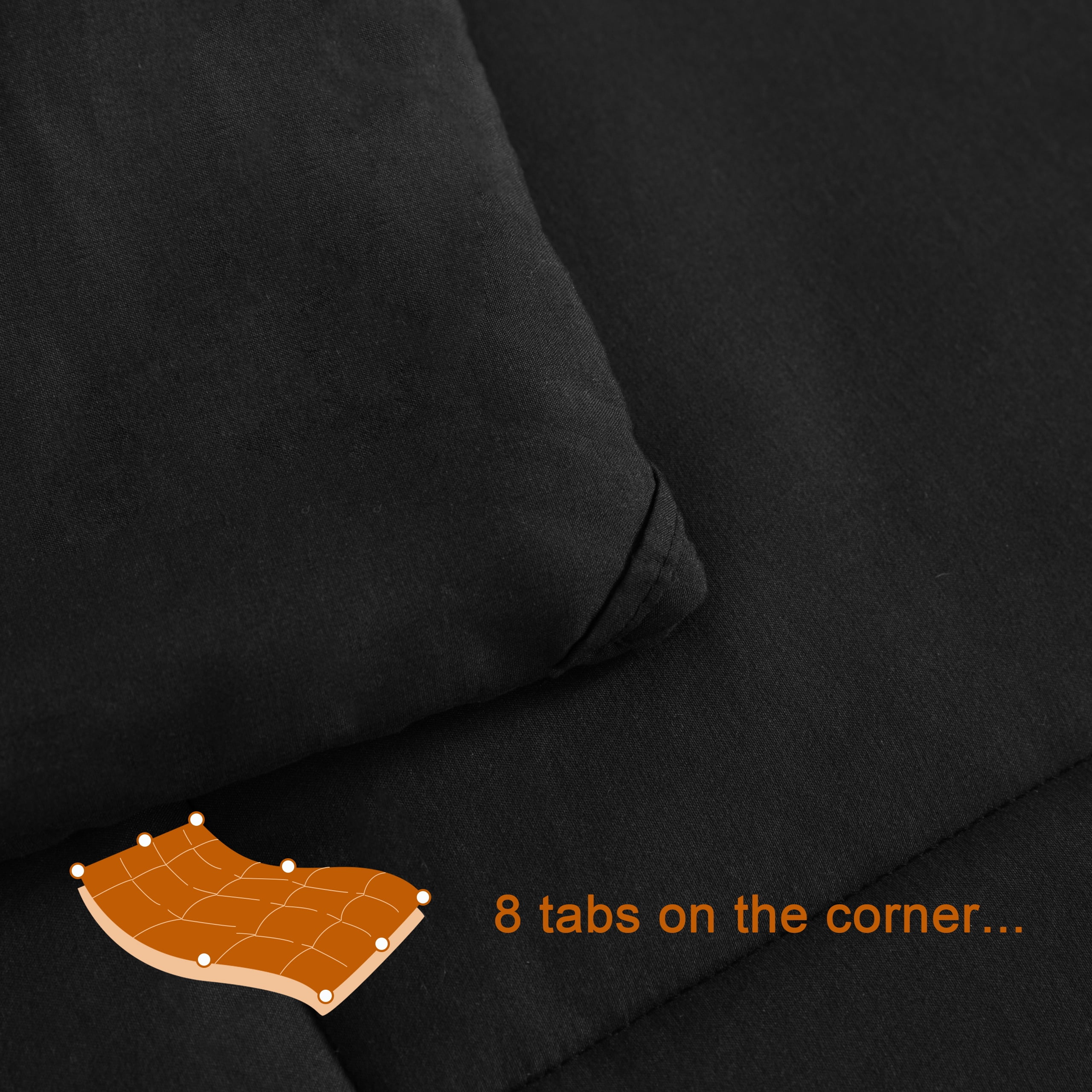 Ntbay Twin Size Down Alternative Comforter Duvet Insert, All Season Reversible Quilted Bedding with Corner Tabs, Breathable, 68x90 inches, Black