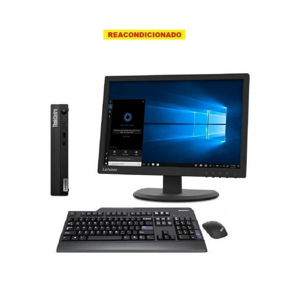 PC Lenovo M80q Mini, Intel Core i5-10a Gen, 16GB Ram, 512GB SSD, MONITOR 19", REACONDICIONADO