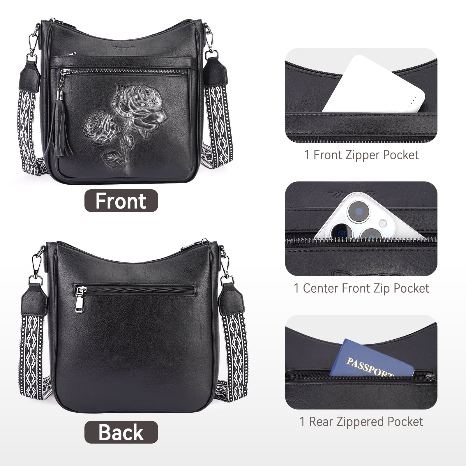 APHISON Crossbody Bags Casual Sling Backpack for Women, Shoulder Bag Travel Bag Cross Body Purses Bags with Adjustable Strap