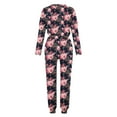 thumbnail image 5 of Jamicy Women's Sleepwear Set Clearance Sales Womens 2 Piece Outfits Long Sleeve Button Shirts Baggy Pants Cute Print Sleepwear Sets, 5 of 5