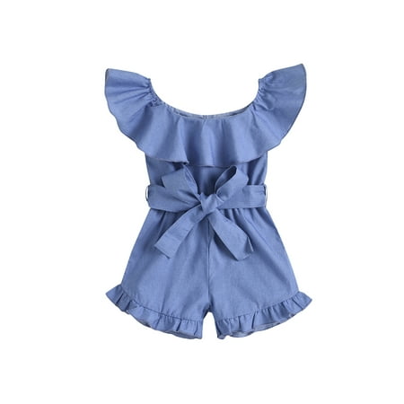 

GuliriFei Girl Boat Neck Jumpsuit Solid Color Bandage High Waist Short Pants Set