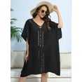 thumbnail image 4 of Vestido Holgado de Crochet para Mujer, Talla Grande, para Verano Negro Talla Única, 4 of 8