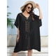 thumbnail image 4 of Vestido Holgado de Crochet para Mujer, Talla Grande, para Verano Negro Talla Única, 4 of 8
