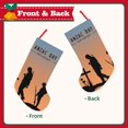 thumbnail image 2 of Wukai Anzac Day Print Christmas Stockings 18" Christmas Stocking Snowman Burlap Plaid Xmas Stocking Holiday Christmas Decoration Gifts for Family Kids, 2 of 7