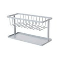 thumbnail image 2 of Sink Organizer Shelf for Kitchen Double Sink, Abs Plastic Sponge & Soap Dispenser Holder with Sloped Draining & Removable Divider, Space-saving Organizer for Kitchen and Bathroom Countertops, 2 of 6