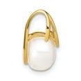 thumbnail image 2 of Real 14kt Yellow Gold 8-9mm White Button Freshwater Cultured Pearl Pendant Slide; for Adults and Teens; for Women and Men, 2 of 4