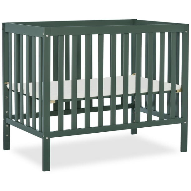 Dream On Me Edgewood 4in1 Convertible Mini Crib, Olive
