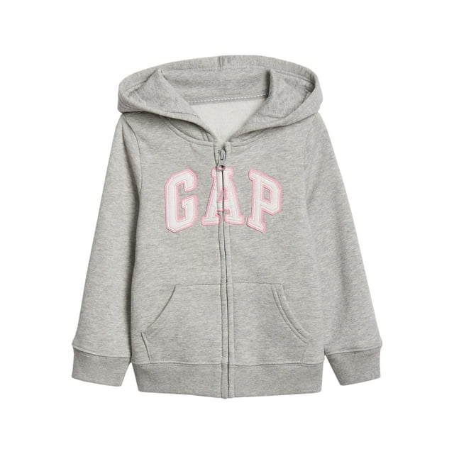 Sudadera con Capucha con Cremallera y Logo de GAP para Bebés Niña, Gris Jaspeado, 18-24 Meses