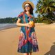 thumbnail image 4 of Disketp Romantic Flamingo Pair para Vestido de Manga Corta para Mujeres, Vestidos de Verano para Mujeres, Casual y Holgado para la Playa, 4 of 6