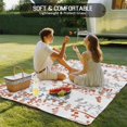 thumbnail image 4 of Orange Grey Botanical Outdoor Rug for Patio/Deck/Porch, Non-Slip Large Area Rug 5 x 7 Ft, Spring Floral Summer Farmhouse Indoor Outdoor Rugs Washable Area Rugs, Reversible Camping Rug Carpet Runner, 4 of 8