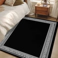 thumbnail image 5 of Black Geometric Large Area Rugs for Bedroom Living Room, Soft Non Slip Carpet Bedside Rug, Country Farm Traditional Chinese Tile Rectangular Floor Cover Kitchen Accent Rug 4'x6' for Office, 5 of 9