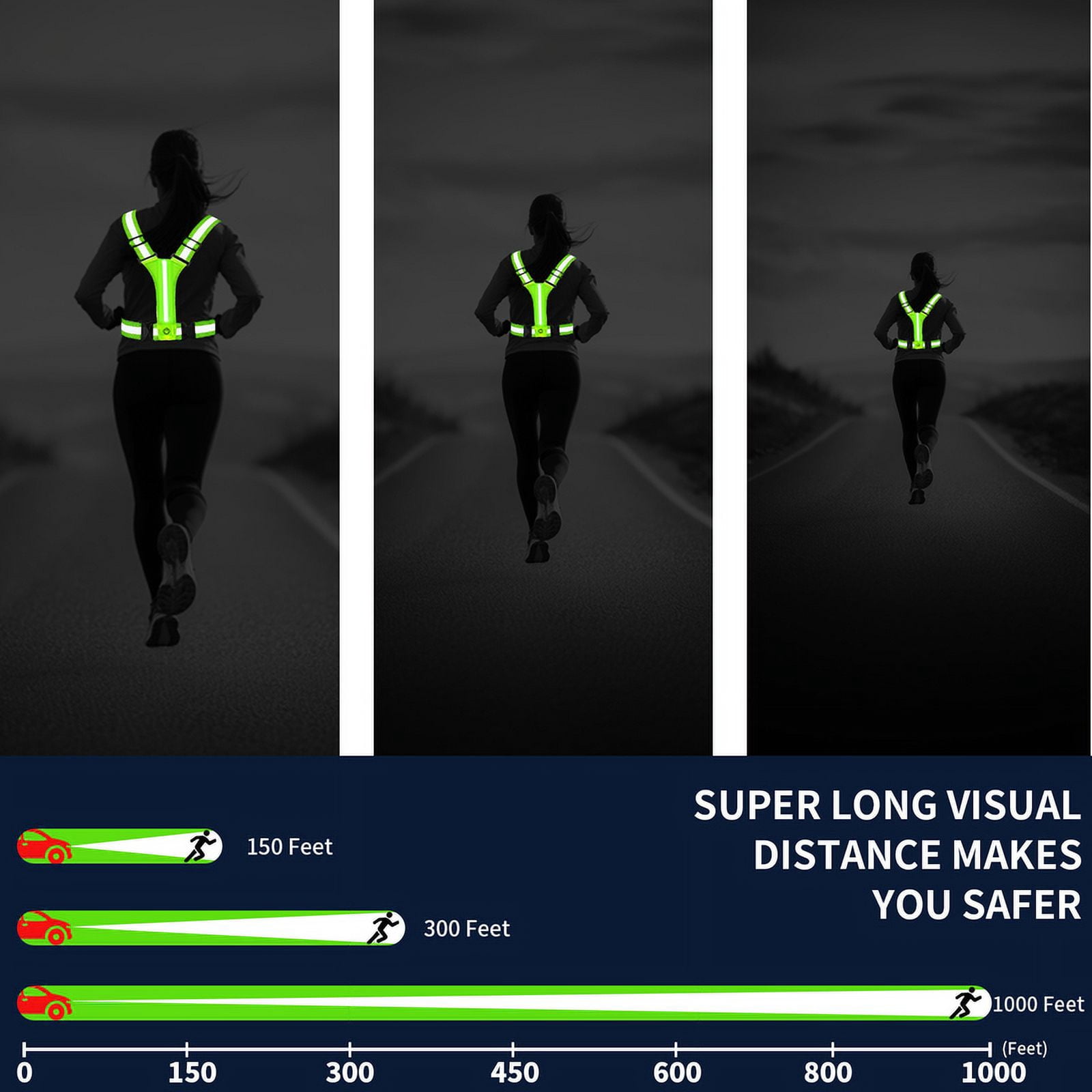 Totoro Hero LED Running Vest USB Rechargeable Reflective Glowing Reflector Straps High Visibility Night Running Riding Clothing Elastic Band