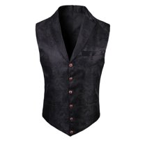 Mens Paisley Floral Suit Vest Victorian Steampunk Gothic Waistcoat Halloween Themed Party Wedding Party Suit or Tuxedo