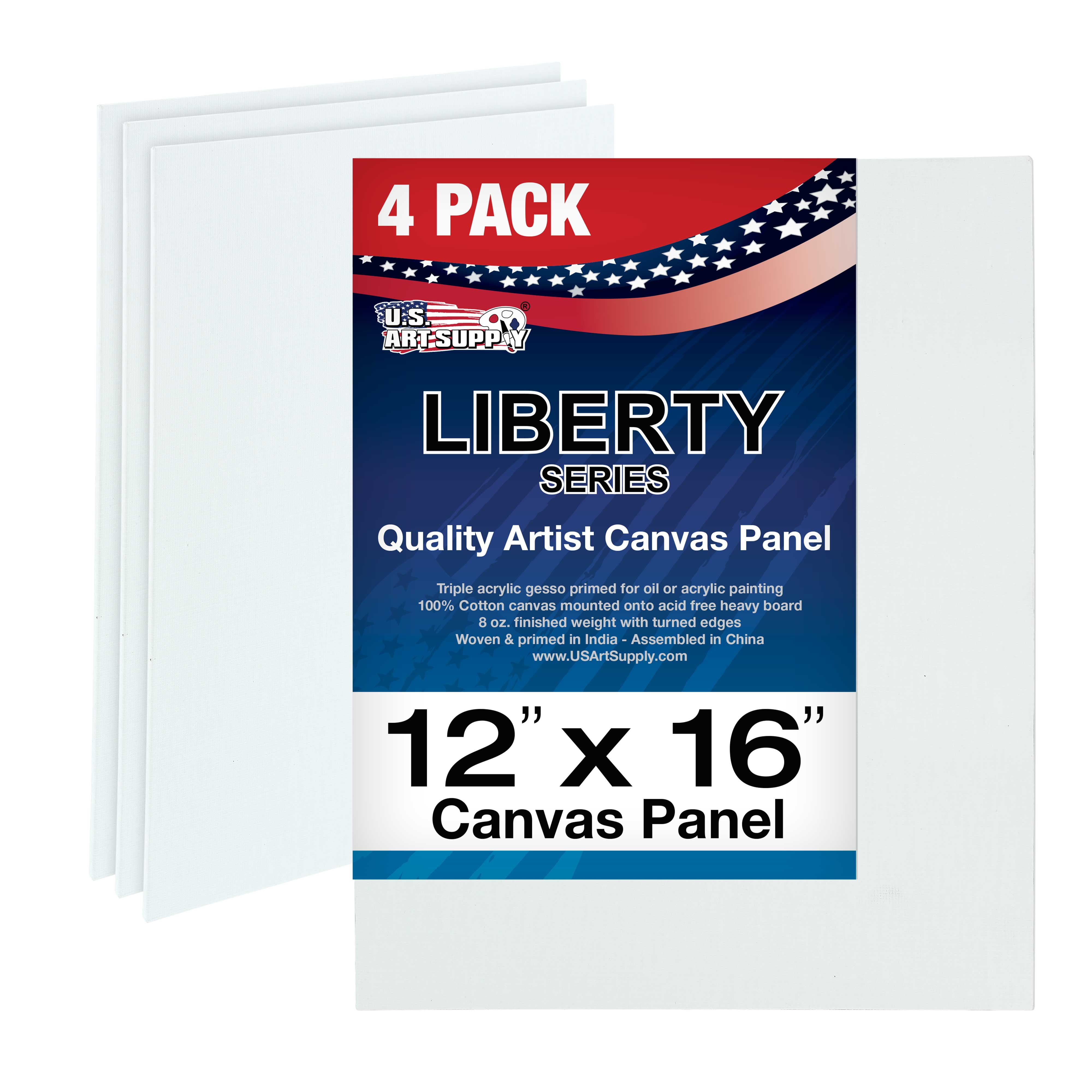 U.S. Art Supply 12 X 16 inch Professional Artist Quality Acid Free Canvas Panel Boards for