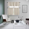 thumbnail image 4 of Beige Striped Kitchen Curtains Sets for Windows 36 Inch Length, Modern Farmhouse Beige White Stripes Rod Pocket Window Treatments Tier Curtains and Valances Set for Bedroom/Bathroom, 4 of 8