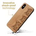 thumbnail image 3 of Case Yard Wooden Case Outside Soft TPU Silicone, Slim Fit Shockproof Wood Protective Phone Cover for Girls Boys Men and Women, Supports Wireless Charging Kittens Design case for iPhone-XS-Max, 3 of 7