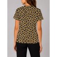 thumbnail image 2 of Women's Summer Tops Short Sleeve Crew Neck T-Shirts All-Over Leopard Print Knit Casual Blouse, 2 of 6