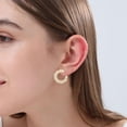 thumbnail image 3 of Twisted Rope Round C Shape Acrylic Earrings Colorful Hoop Trendy Chunky Cute Candy Earrings Jewelry for Women, 3 of 14
