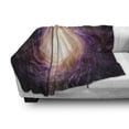 thumbnail image 3 of Galaxy Soft Flannel Fleece Throw Blanket, Large Pink and Purple Spiral Stardust Planet in Space Science Fiction Print, Cozy Plush for Indoor and Outdoor Use, 50" x 70", Black Pink Beige, by Ambesonne, 3 of 6