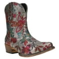 thumbnail image 2 of Roper Womens Ingrid Metallic Silver Floral Snip Toe Cowboy  Ankle Boots, 2 of 5