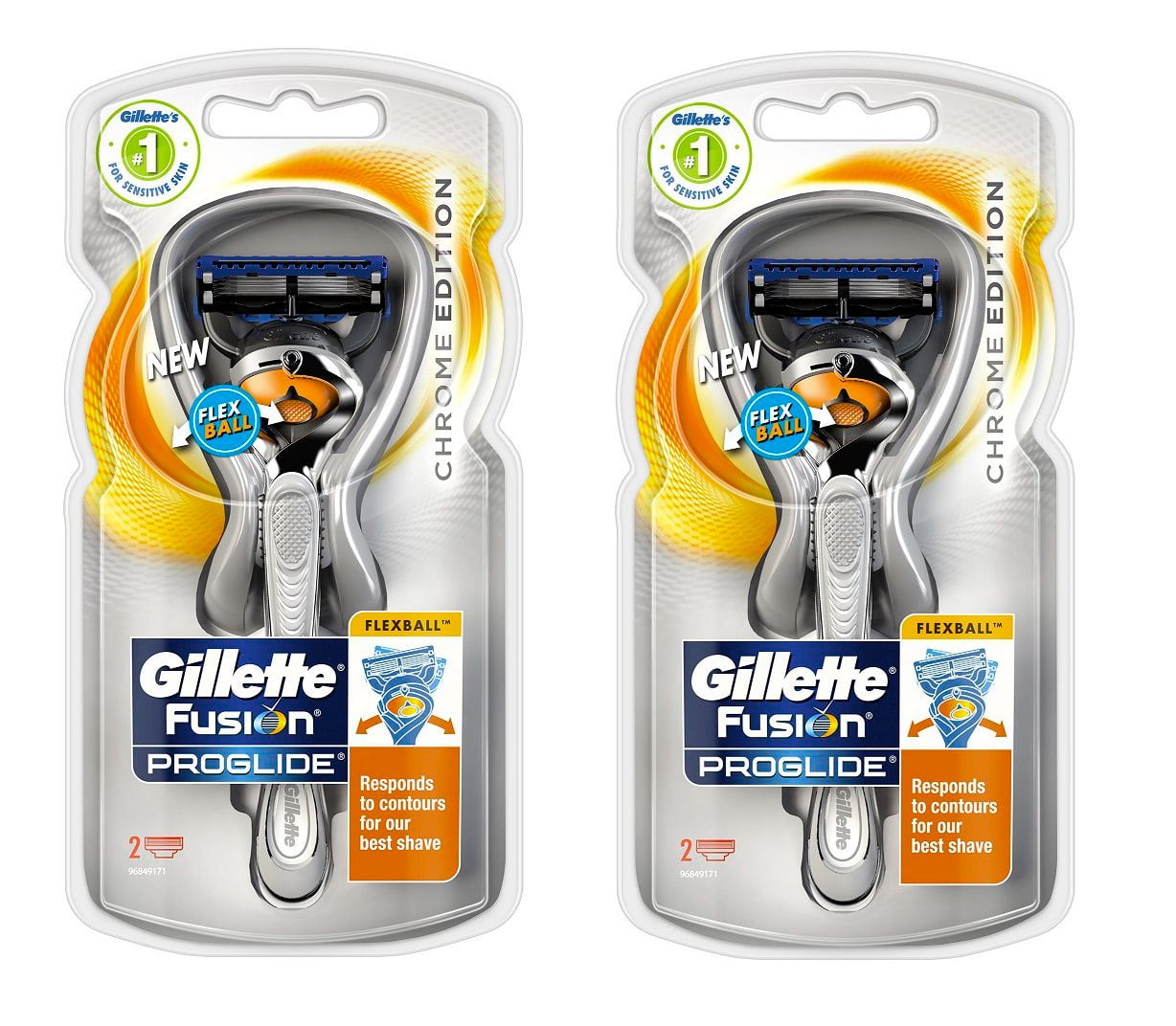 Rijke man Pijnboom Fraude Gillette Fusion Proglide Flexball, Chrome Edition, 1 Razor with 2  Cartridges (2 Pack) + Schick Slim Twin ST for Sensitive Skin - Walmart.com