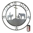 thumbnail image 5 of Ebros Oversized 24" Galvanized Metal Circle Wall Decor Praying Cowboys God Bless, 5 of 6